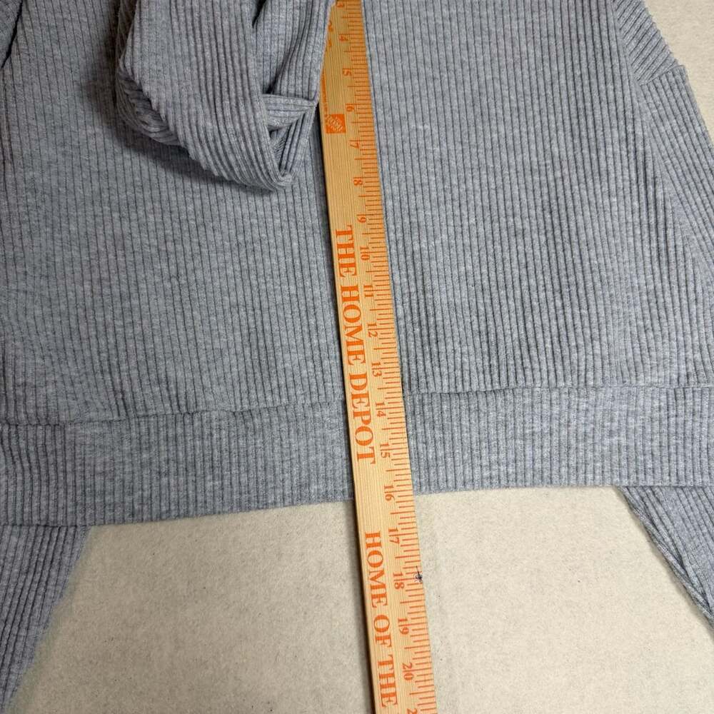 Alo Yoga Muse Hoodie Jogger Set Womens XXS Athletic Heather Grey Ribbed Lounge - Picture 6 of 11